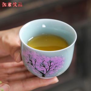 双色礼物冷感樱花杯变色杯热水冷水创意梅花单杯网红玻璃杯子感温