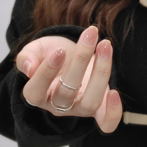 指甲贴片春日简约百搭法式美甲成品穿戴手工光疗甲片可拆卸成品甲
