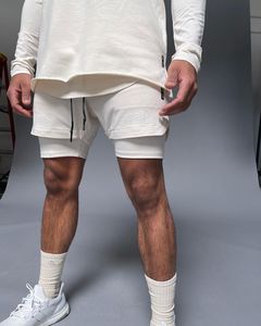 ASRV假两件健身双层运动短裤男士美式三分篮球紧身裤大码速干内衬