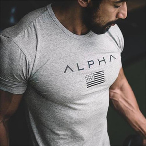 ALPHA T shirt健身服夏男运动休闲跑步速干训练短袖t恤外贸原单T