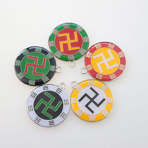 00feeilofstill淘宝个性潮男女足金十字架式万字符春节佛印耳钉999