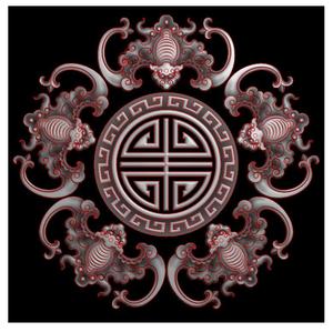 五福捧寿精雕图蝙蝠灰度图石材雕刻图万字边福禄寿jdp带线石材精