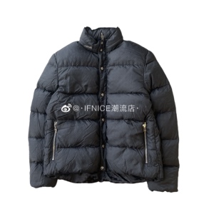 【现货】chrome hearts 克罗心 暗纹十字黑色羽绒服 银扣羽绒夹克