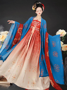 唐朝服饰诃子裙汉服女全套贵妃服装中国风古装飘逸唐代演出服大码