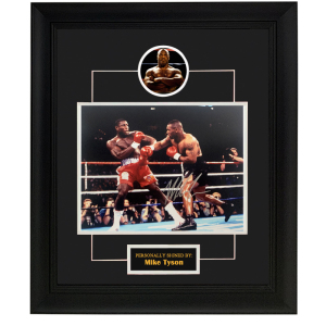 迈克泰森 亲笔签名照片裱框 金腰带拳王 mike tyson