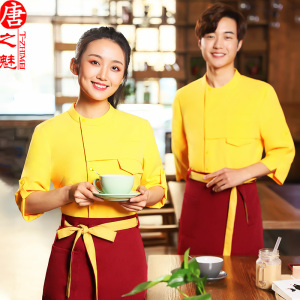 巴奴火锅饭店服务员工作服短袖男女酒店西餐厅快餐饮网咖制服夏装