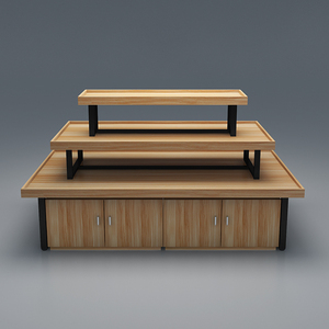 超市中岛柜堆头货架化妆母婴饰品展示柜鞋台柜图书玩具流水台柜