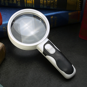 SIYOO光学手持阅读放大镜20倍高清晰双层镜片放大镜80mm带LED灯
