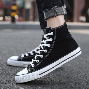 2022夏季新款高帮帆布鞋男情侣鞋韩版学生布鞋透气休闲板鞋潮鞋子