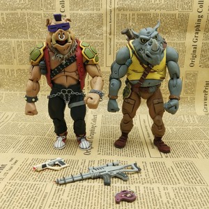 正版散货neca 忍者神龟经典86年动画版形象 牛头vs猪面 可动手办