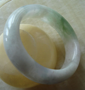 缅甸水沫天然钠长石玉镯,手环,内径53.5绿水沫手镯k7