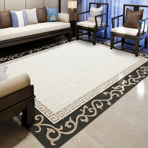 新中式手工客厅羊毛地毯沙发茶几毯中国风茶室卧室床边毯满铺定制