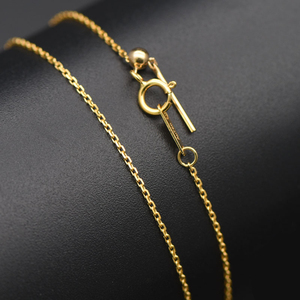针式链18k金十字万能链穿珠锁骨链黄金项链k金针头玫瑰金调节针链