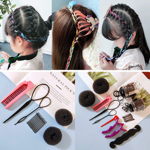 儿童舞蹈表演盘发碎发神器编发梳子扎头发套发器拉发针丸子头工具