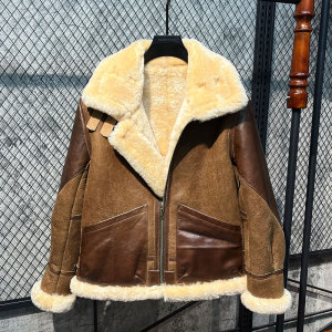 原生态绵羊皮皮毛一体男装保暖加厚皮草大衣