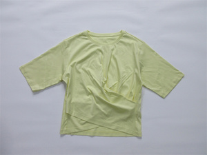 北欧小众潮款 三色入有机棉纽结宽松大袖短T恤S-XL码20E24-05