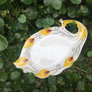 孔雀水果盘糖果盘子欧式陶瓷托盘甜品蛋糕盘客厅创意现代家用餐具