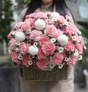 母亲节康乃馨花束花篮泸州德阳资阳成都自贡同城玫瑰生日礼物教师