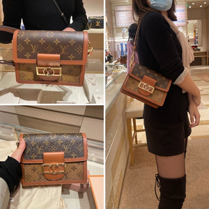 lv路易威登dauphine小号单肩包经典老花达芙妮斜跨链条女包m45959