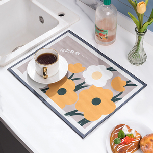 硅藻泥厨房沥水垫台面吸水桌垫家用杯碗碟干燥垫防滑防污餐桌垫子