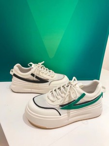 欧洲站溶解厚底舒适真皮网拼色板鞋小白鞋2022春夏款休闲ks潮女鞋