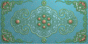 藏式万字底云花纹草花角花珠球精雕图浮雕雕刻图有线条