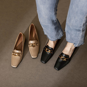 皮鞋中口鞋女方跟