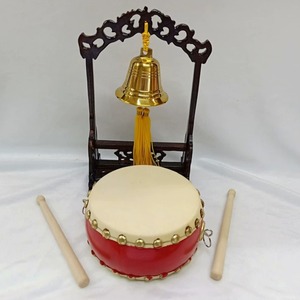 包邮钟鼓齐鸣摆件 大锣鼓中国鼓铜钟木鼓敲钟办公室摆件钟鼓齐鸣