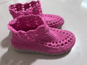 纯手工编织 成人凉鞋空心线钩针女鞋自制可定制成品