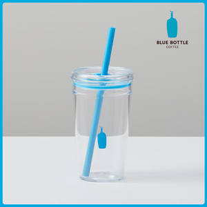 日本blue bottle蓝瓶子透明玻璃杯子KeepCup吸管杯冷水杯Tritan