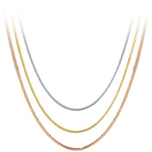 老凤祥和18k金项链女玫瑰金彩金黄金肖邦锁骨素链吊坠毛衣链o字链