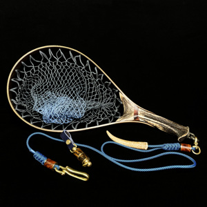 路亚抄网 溪流抄网 鹿角抄网手工制作溪流 鳟鱼军鱼马口便携装备