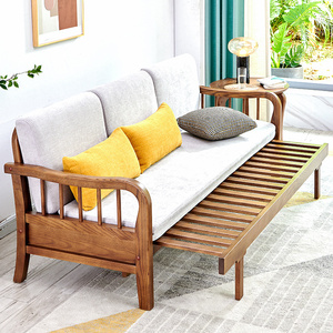 沙发床两用实木推拉沙发床多用沙发床多功能实木沙发床两用全实木