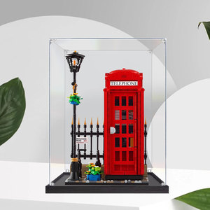 伦敦红色电话亭21347亚克力展示盒 适用乐高手办模型盒透明收纳盒