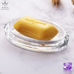 水晶玻璃香皂盒家用肥皂盒创意手工皂盘酒店专用透明圆形玻璃皂碟