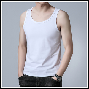 夏天运动背心男士汗衫棉质内搭紧身坎肩夏季薄款无袖纯色t恤上衣