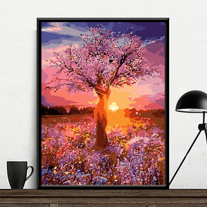 diy数字油画 花卉抽象餐厅客厅大幅数码手绘装饰画壁画 生命之树