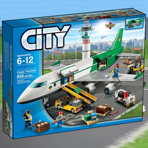 城市系列货运机场60022民用客机大型客运飞机男孩子拼装积木玩具