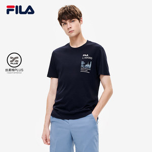 fila斐乐官方男子短袖t桖2022秋季新款男装针织休闲上衣丝柔棉