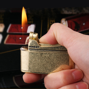 磕头老式打火机充气复古创意一键按压怀旧火石机男士礼物免费刻字