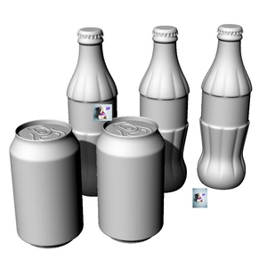 可乐瓶易拉罐玻璃瓶饮料瓶网格模型犀牛rhino/c4d/3dmax/maya模型
