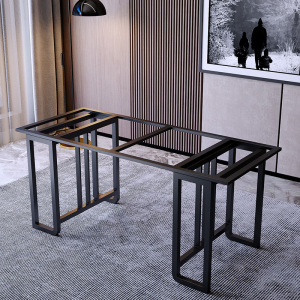 定制铁艺岩板桌腿支架金属大理石桌子腿大板桌桌脚茶几桌架餐台脚