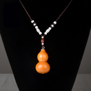 天然小葫芦项链挂件手工毛衣链吊坠招财辟邪纳福保平安吊坠配饰