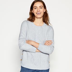 英国精品mantaray 春季 环保面料 扭花织 长袖圆领针织衫女 纯色