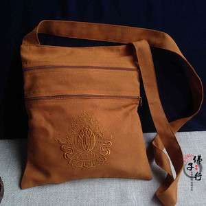 佛教帆布僧包居士包摩尼宝图案僧人罗汉包佛包小僧袋环保香袋