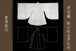 汉服立领斜襟大袖长衫纸样复原版型裁剪图纸样板cad打印制版女装