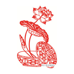 荷花剪纸窗花纯手工中国风镂空diy创意幼儿园古典玻璃装饰贴纸
