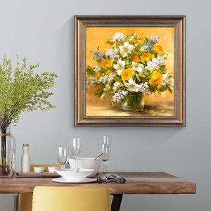 美式花卉墙面装饰画单幅挂画餐厅壁画欧式走廊客厅背景墙艺术油画