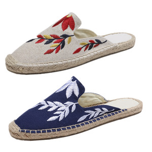 拖鞋复古风外贸偏瘦款包头款麻布抑菌吸汗拖鞋亲肤防臭中国风拖鞋