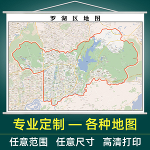 2020年深圳市罗湖区地图全图交通行政家用办公室挂图装饰挂画定制